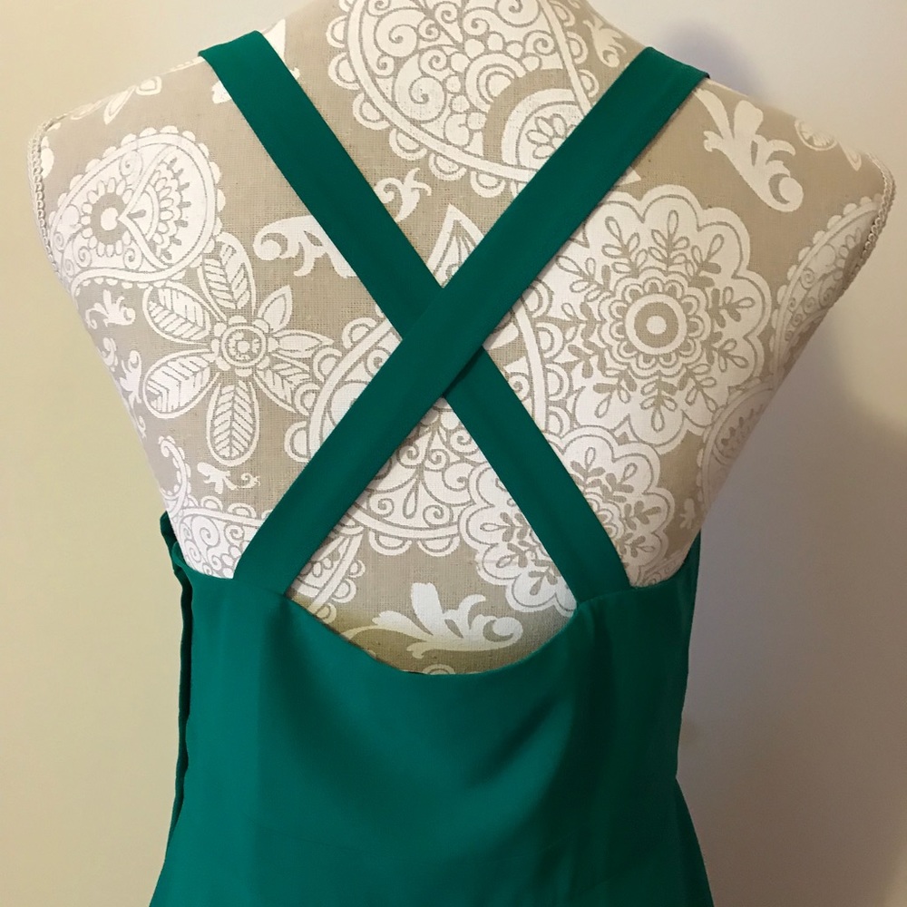 Belle Badgley Mischka Green Ruffle Sachs Dress - Picture 6 of 8